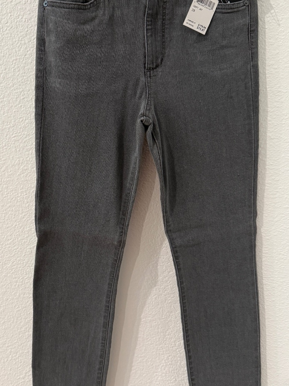 JOE’s Jeans CHARCOAL High Rise Skinny AURIA | RAW EDGE Stretch Jeans | 28 | NEW